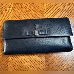 Authentic Ferragamo black leather wallet